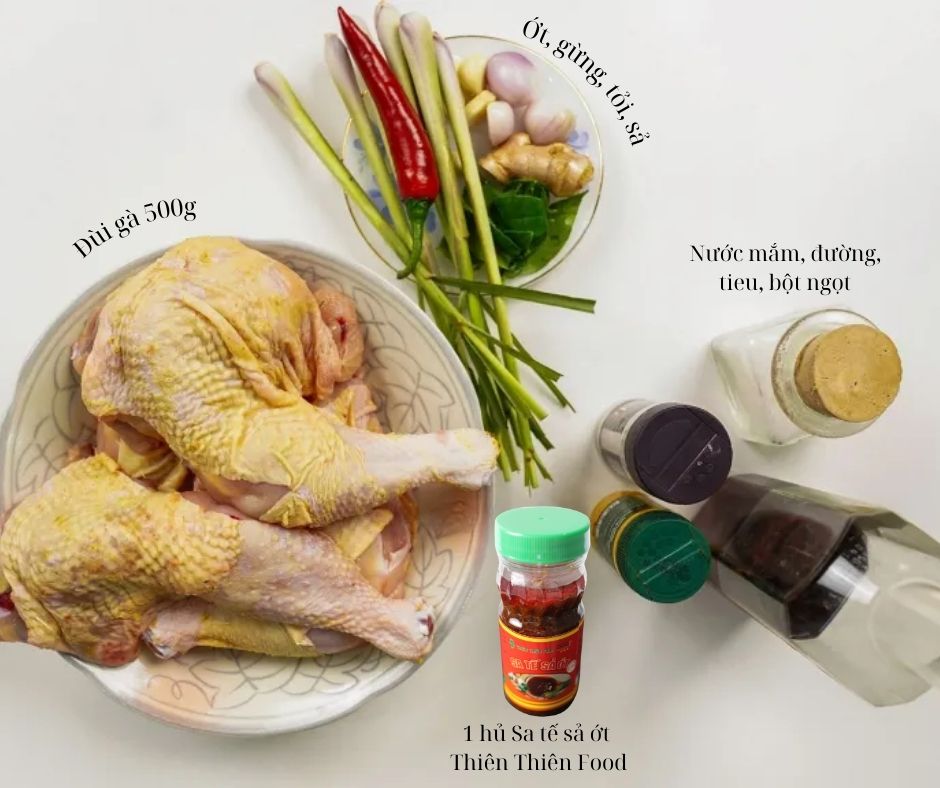 nguyên liệu nấu gà xào sả ớt