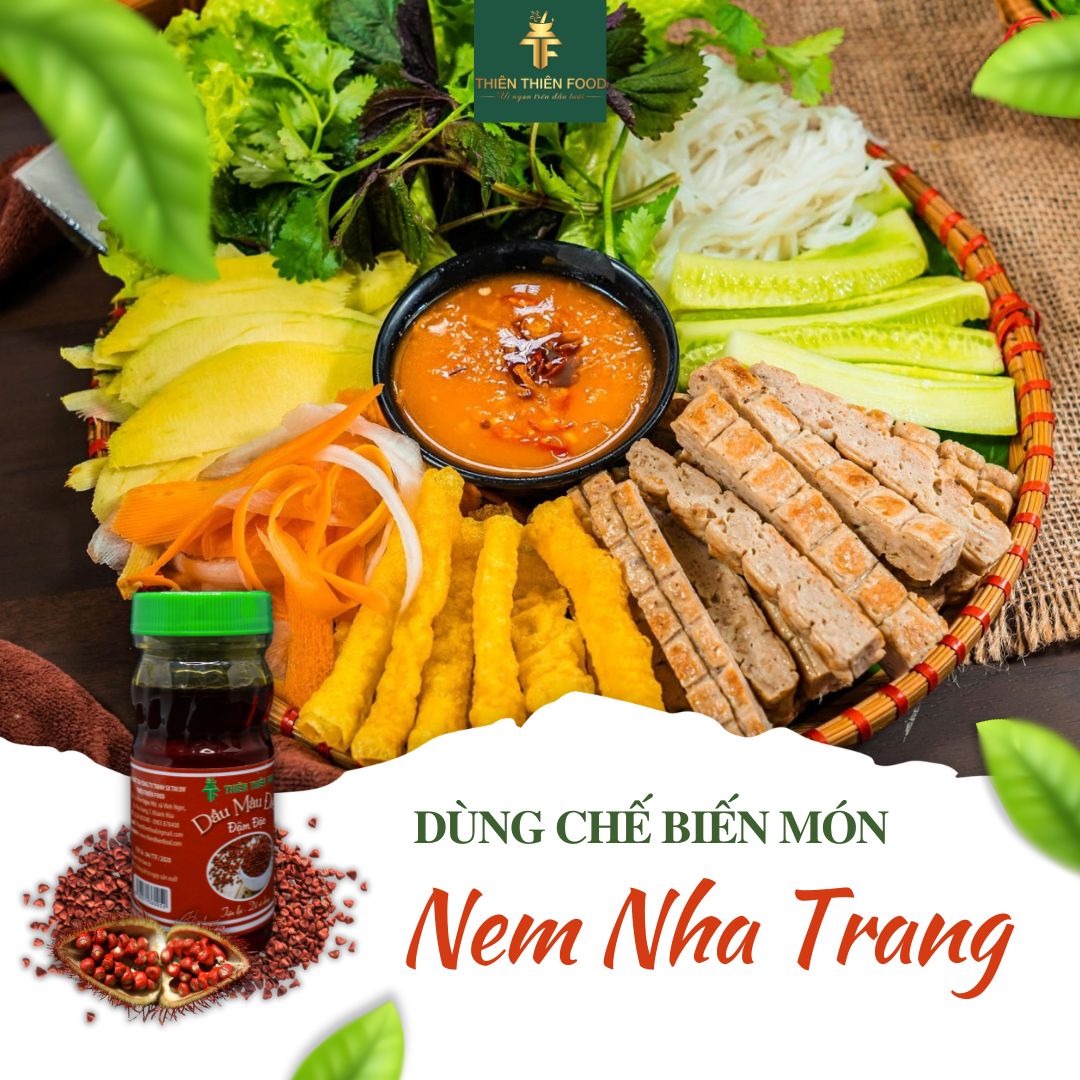 món ăn ngon hấp dẫn hơn khi dùng dầu màu điều tạo màu