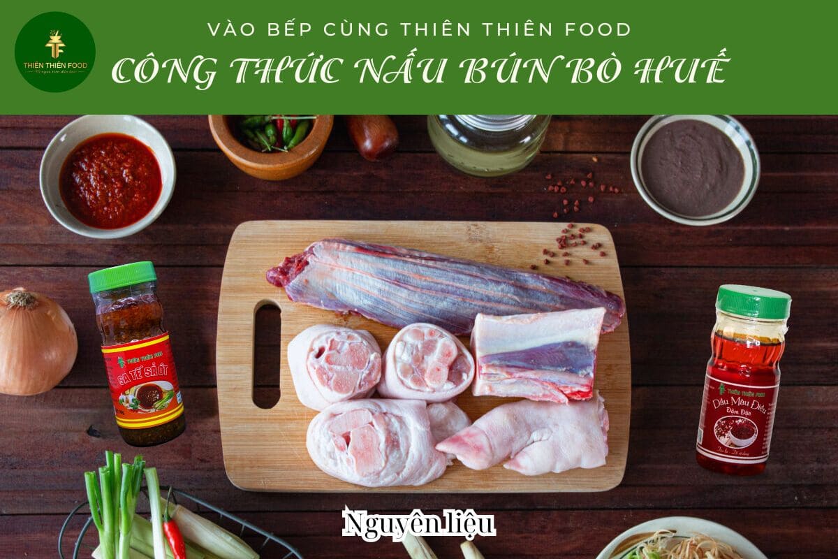 nguyên liệu nấu bún bò Huế ngon