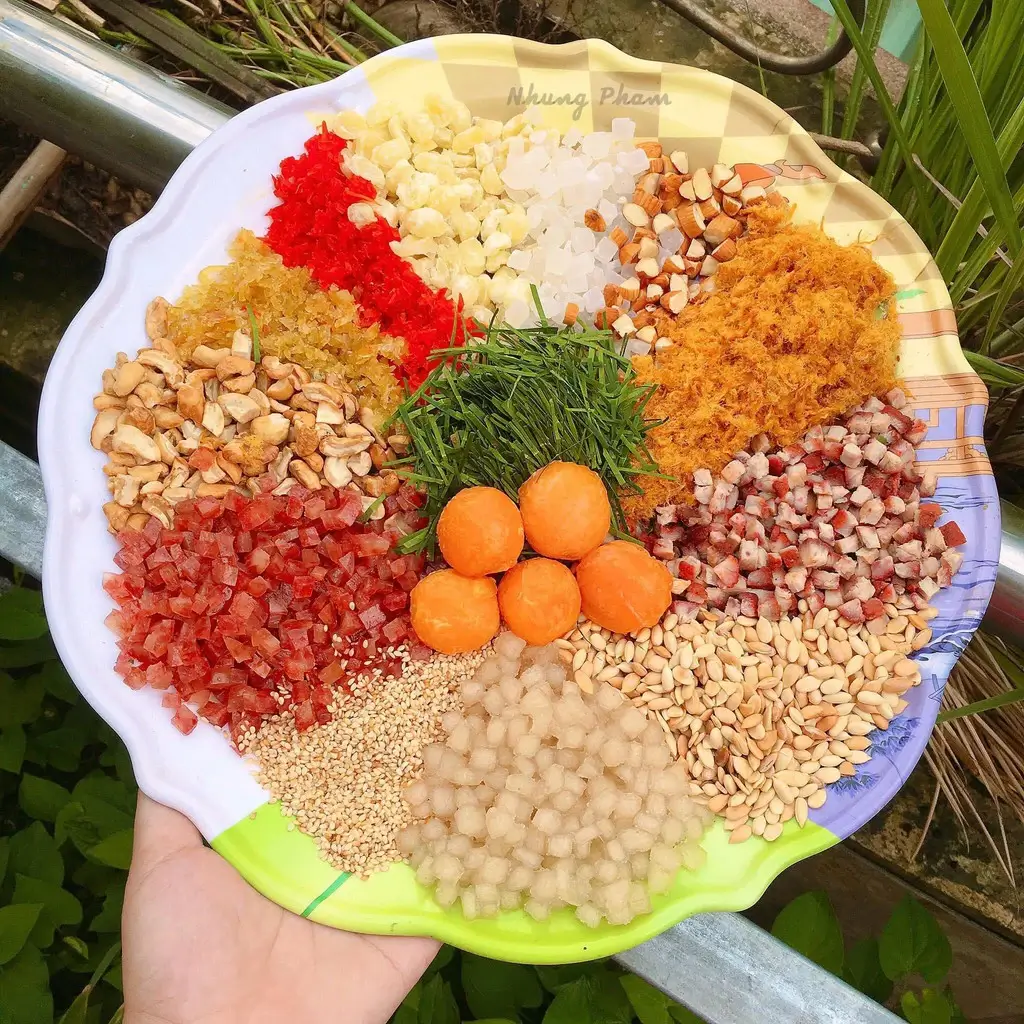 cách làm nhân bánh trung thu thập cẩm trứng muối